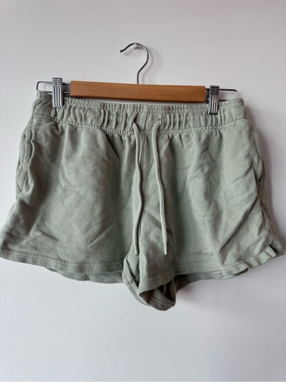 Dynamite Sage Green High-Waisted French Terry Sweat Shorts Women Medium M